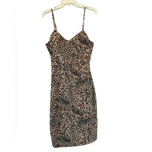 Leopard Print Padded Corset Sweetheart Bodycon Dress 11-13